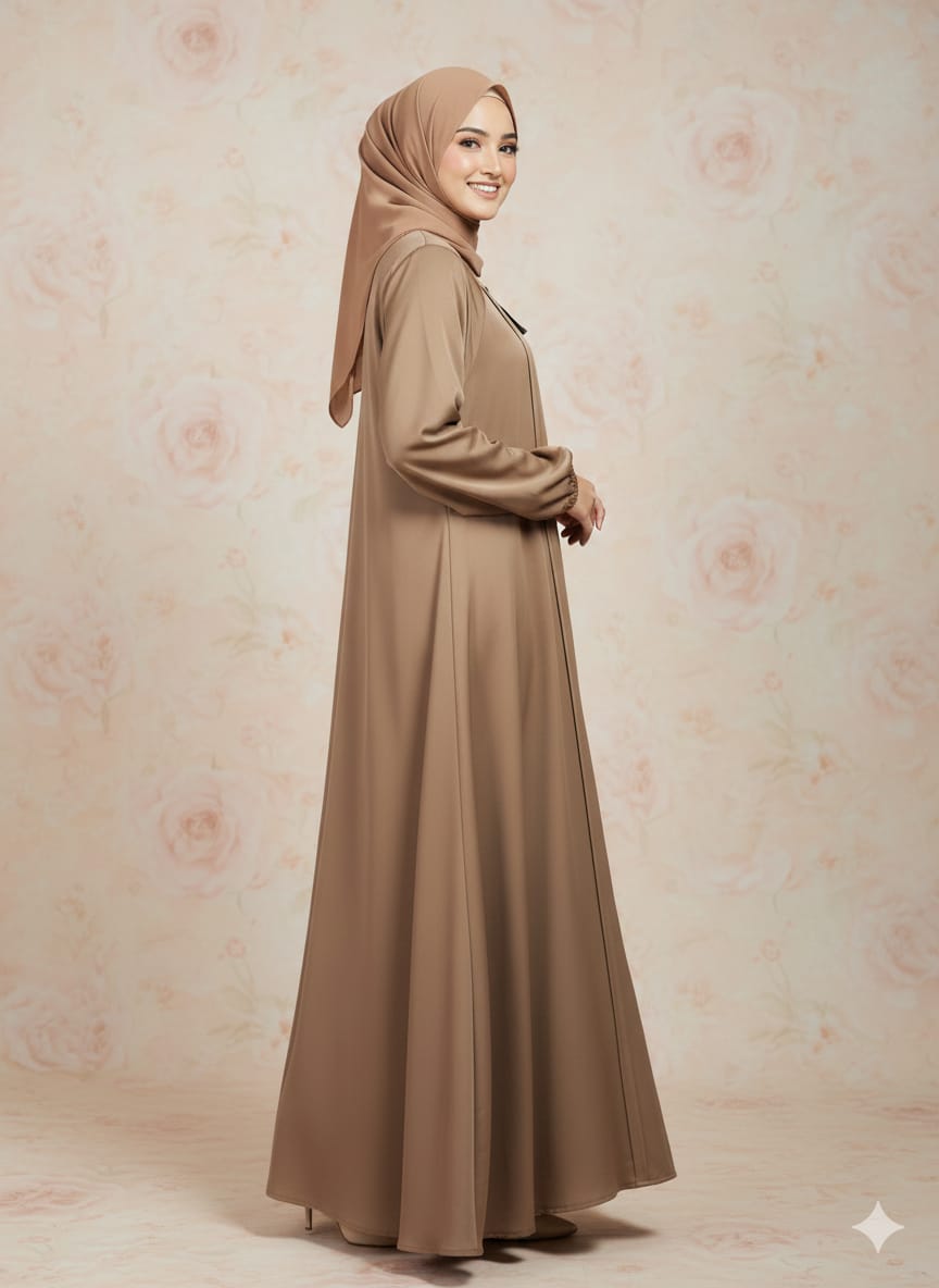 Modren Flared Abaya- Skin_tassel