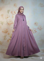 Modren Flared Abaya- Pink_tassel