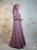 Modren Flared Abaya- Pink_tassel