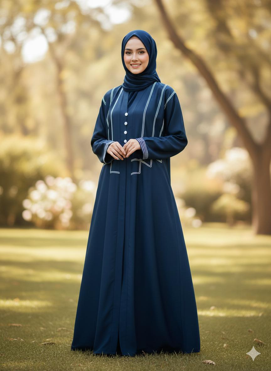 The Amethyst Abaya (Premium Nida with Dori Work)
