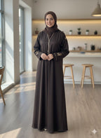 The Aura Abaya (Premium Nida with Floral Embroidery)