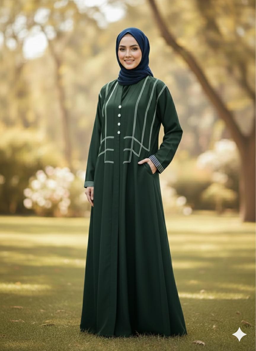 The Amethyst Abaya (Premium Nida with Dori Work)