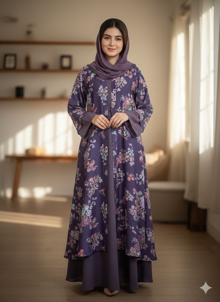 The Mosaic Abaya (Premium Silk Georgette Blend)