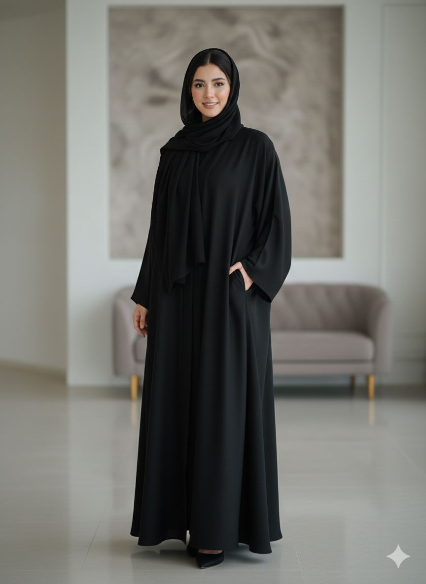 The Nida Noir Silhouette Abaya