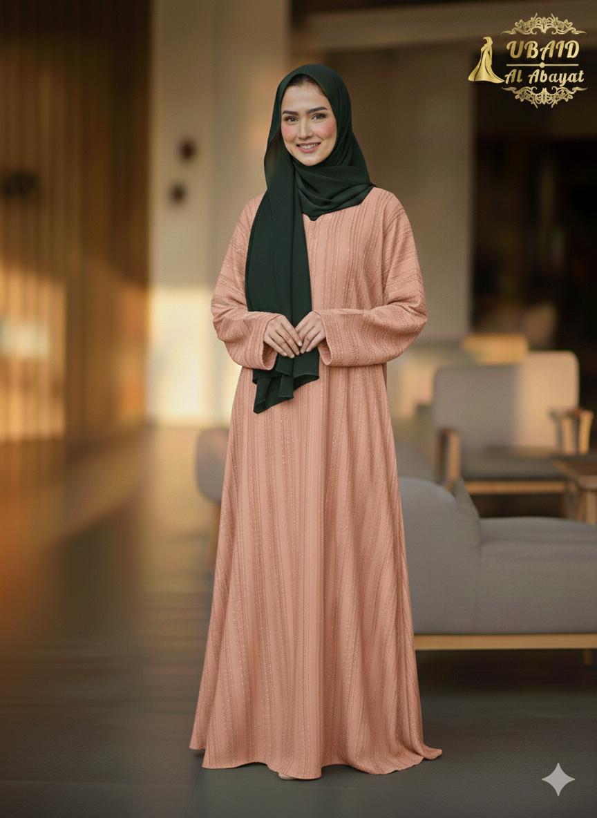 The Blush Peach Barosha Abaya