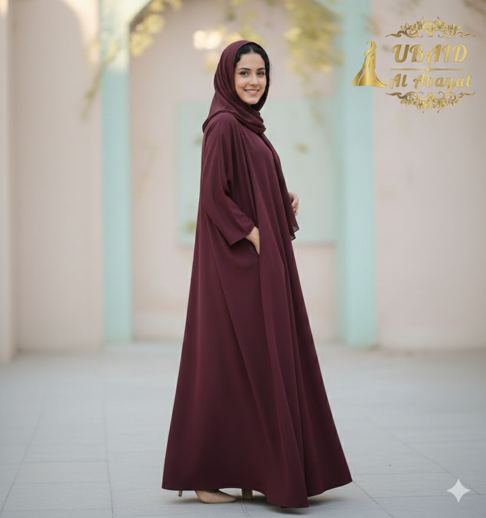 The Nida Slate Minimalist Abaya