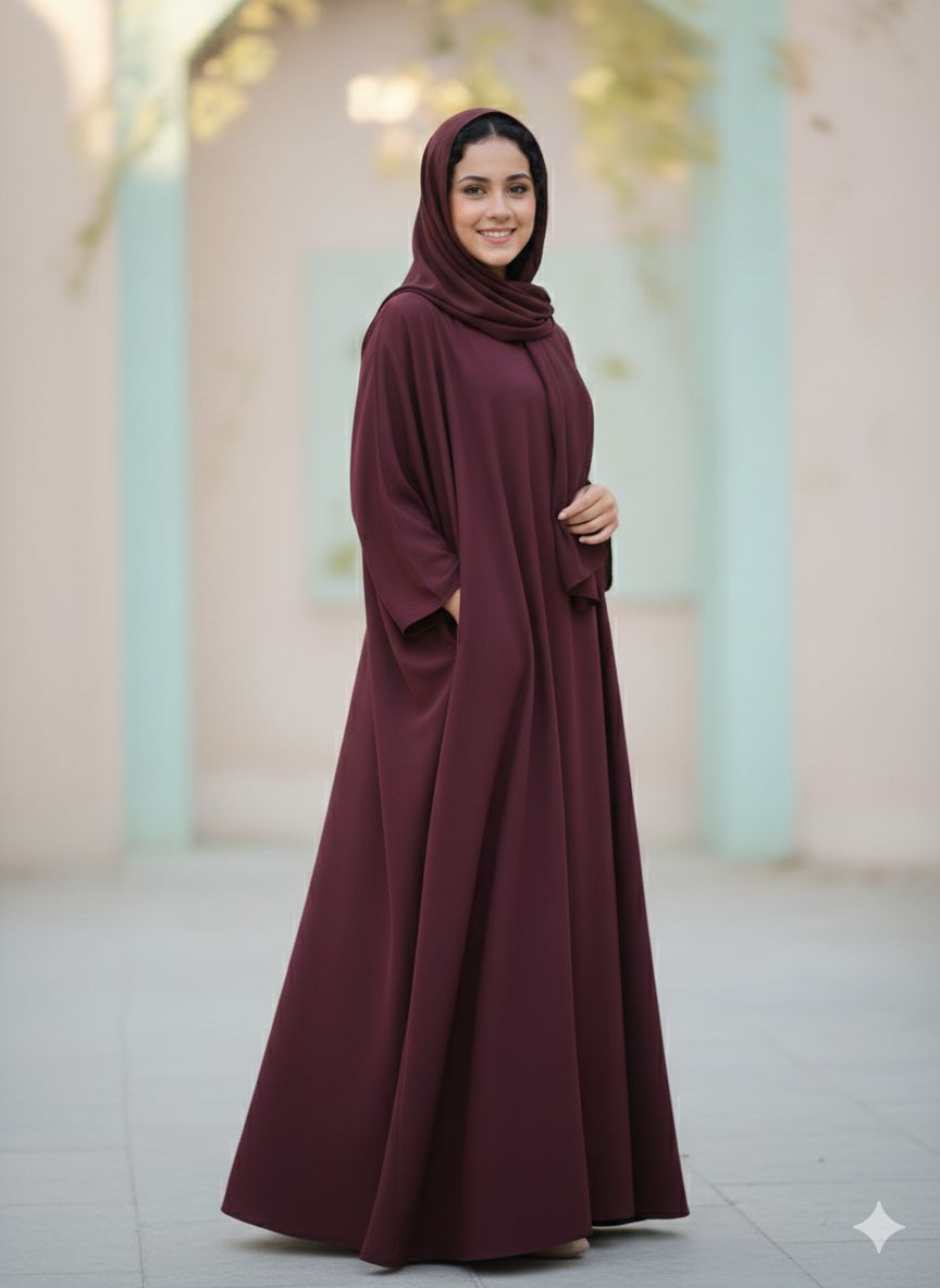 The Nida Slate Minimalist Abaya