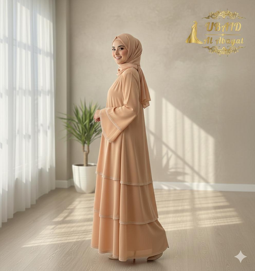 The Peach Sunset Abaya (Premium Nida)