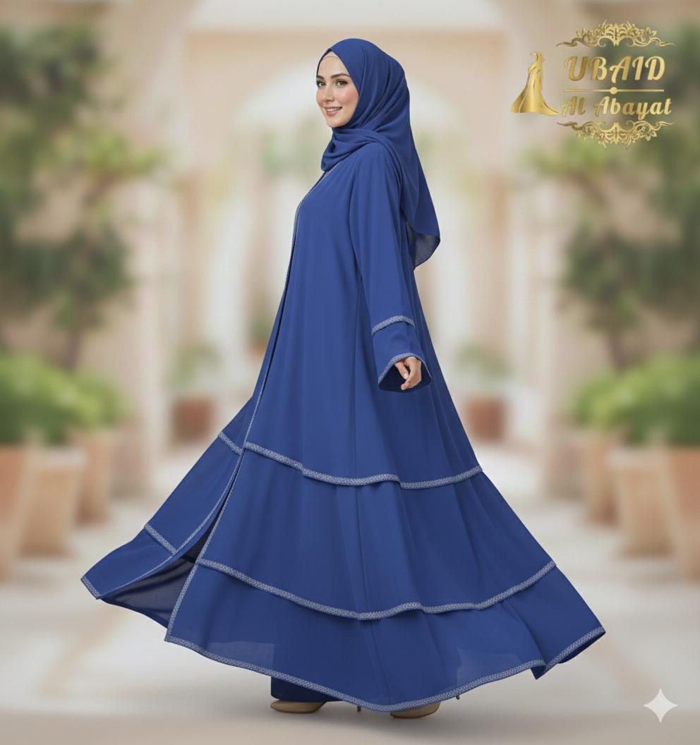 The Navy Divine Abaya (Premium Nida)
