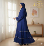 The Navy Divine Abaya (Premium Nida)