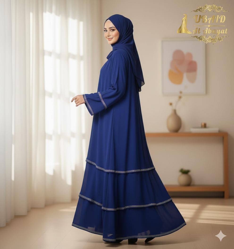 The Navy Divine Abaya (Premium Nida)