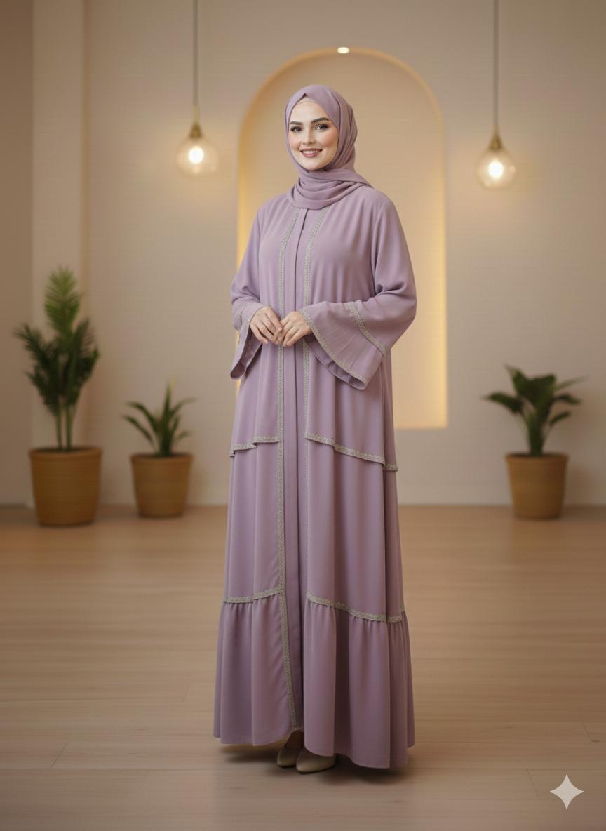The Purple Grace Abaya (Premium Nida)
