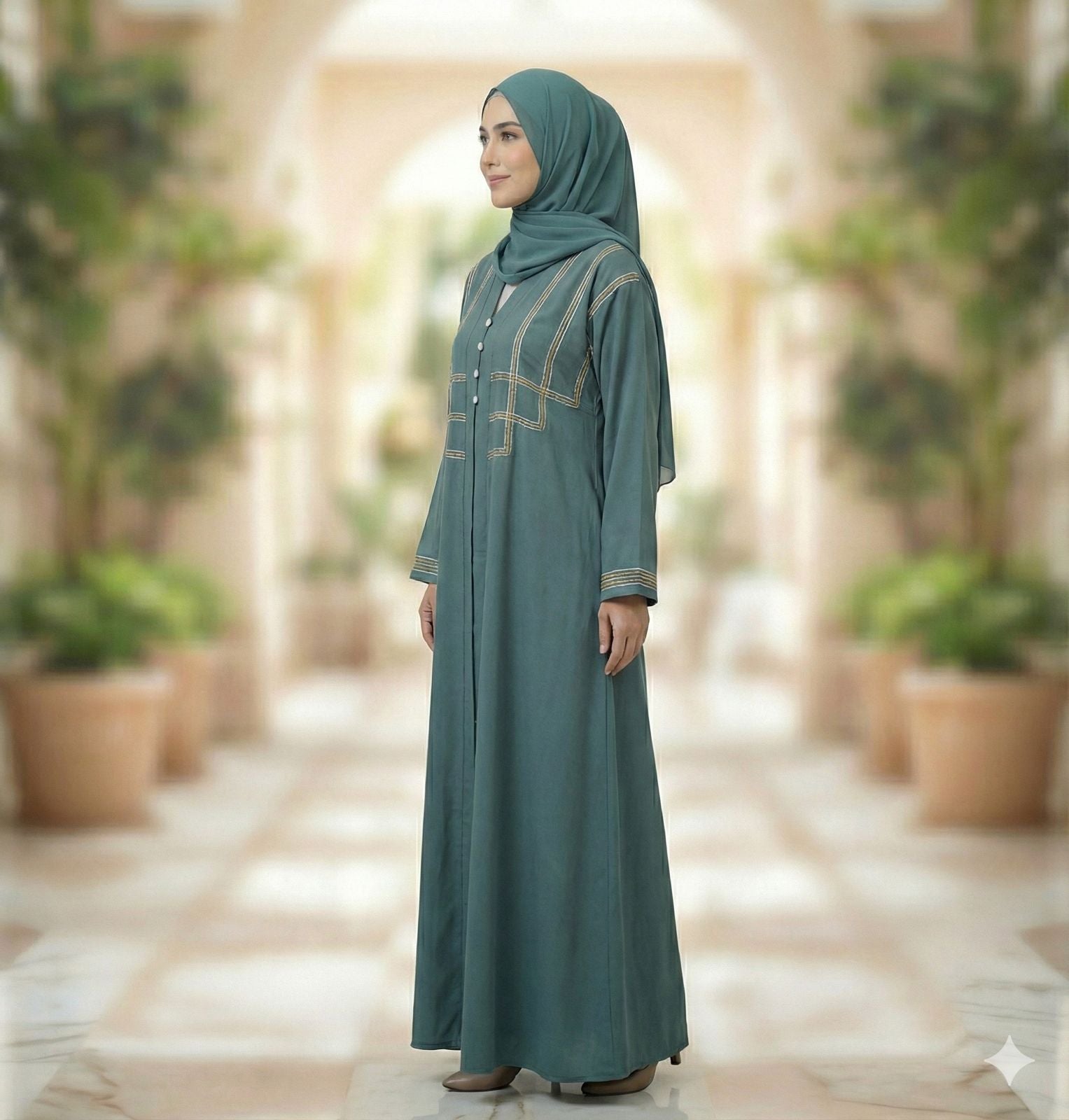 The Triple Grace Abaya (Premium Nida with 3-Layer Dori Work)