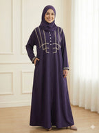 The Triple Grace Abaya (Royal Purple Edition With 3-Layer Dori Work)