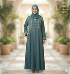 The Triple Grace Abaya (Premium Nida with 3-Layer Dori Work)