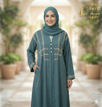 The Triple Grace Abaya (Premium Nida with 3-Layer Dori Work)