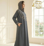 The Triple Grace Abaya (Classic Grey Edition With 3-Layer Dori Work)