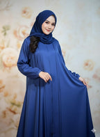 Modren Flared Abaya- Navy_tassel